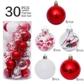 30-piece 6cm assorted red and white Christmas ball set in a clear storage tube - 6cm Red Transparent Boxed Balls (30 Pieces)