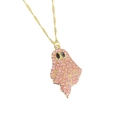 Pink rhinestone ghost pendant necklace with gold chain for Halloween style jewelry - Pink Ghost
