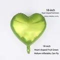 18 inch heart shaped foil balloon in fruit green color for wedding and party decor - 18-inch Heart Fruit Green
