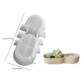 Stampo in silicone per 2 portacandele ovali e vasi per piante grasse 18,1x8,8cm - Stampo in silicone per scatola di immagazzinaggio a doppio foro