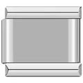 Single silver stainless steel DIY modular link with smooth finish and secure slots - 0086-frosted Silver Edge Blank