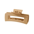 Matte beige large square claw clip with non-slip design for thick hair styling - Matte Rectangular Khaki