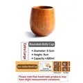 300ml rounded carbonized jujube wood cup with natural grain and 9.5cm diameter - 300ml / Extra Large Belly Cup
