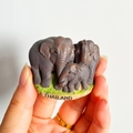 3D Thailand elephant family travel souvenir fridge magnet with hand-painted resin detail - (34) Thailand Elephant