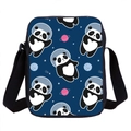 Borsa a tracolla blu con stampa panda spaziale e cinturino nero regolabile - Panda Spaziale Blu