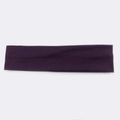 Flat lay of a purple elastic cotton sports headband for running and outdoor activities - Dark Purple