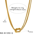 Collana a serpente dorata con nodo minimalista, peso 13g e lunghezza della catena 44cm - Collana a Nodo Oro (NB-N1390-G)