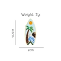 Imán souvenir de tabla de surf esmaltada con diseño de palma Sanya y dimensiones - Insignia de Tabla de Surf