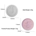 Macro detail of angel relief tray silicone mold with precise dimensions and weight specs - Angel Night Relief Tray Mold
