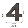 Numero civico 4 rustico in ghisa marrone con viti, altezza 12,5 cm per decorazione casa - Numero 4