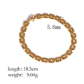 Dettaglio del bracciale placcato oro 18k con specifiche di 18,5cm di lunghezza e 5,04g - LA06-Catena per orologio da donna-Oro