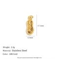 18K gold plated stainless steel peanut pendant charm for DIY jewelry making - Peanut Pendant - Gold