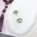 Silver alloy hair clip set featuring minimalist twisted wire and faux pearl designs - 18# Silver 2-Piece Set