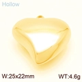 Colgante de collar con corazón hueco y hebilla OT en oro pulido, 25x22mm - Colgante de Corazón Hueco Dorado (KLJ9190-Z)