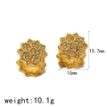 Orecchini di lusso in acciaio dorato con zirconi a stella per donne eleganti - Stile Fiore Stella Ottagonale (TE6652) / Oro