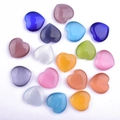 Multi-color cat eye stone heart-shaped loose gems in blue pink and yellow hues - Mixed Cat Eye