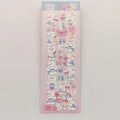 Pink holographic sticker sheet featuring cute bear and cake designs for DIY crafts - Cake Rabbit
