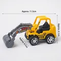 Yellow toy bulldozer cake topper with TRUCK lettering and 11.3cm size dimensions - Yellow Road Roller Style 4