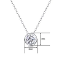 925 silver cross necklace with 8mm moissanite pendant in polished silver finish - 40cm+5cm / Minimalist Solitaire Style (N12953)