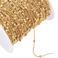 Detail of 18K gold-plated stainless steel bead chain on spool for DIY jewelry making - 0.4 Cross Bead 1.5mm Chain / Gold