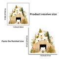 Sticker mural ours polaire de Noël avec baies et arbres pour décoration festive - PH-QT2915 Ours Polaire / 38x38cm