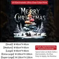 Christmas tree and reindeer static window sticker for festive glass door decoration - Small [40*40CM]