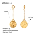 Golden stainless steel Taurus zodiac earring variant with double-sided relief designs - Taurus (JDBKN021-4)