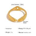 PVD 18K gold plated stainless steel open ring with ocean style kissing fish design - Double Fish Style (SR020160)