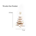 Star-shaped wooden Christmas tree ornament with white and natural layers, 10cm height - White Star