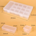 Transparent PP plastic storage box with compartments for beads and craft components - Box In Box (1+13) (19.5x11.9x2.9cm)