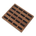 Walnut wood ring display tray with black velvet slots for 20 pieces jewelry storage - Black Walnut Black Lining