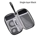 Black single-layer electronics organizer bag for cables, power bank and accessories - Single Layer / Black