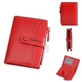 Short bifold wallet for women in vibrant red PU leather with multiple card slots - Red