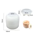 Silicone mold for striped storage jar with dimensions and round lid for DIY crafts - Circular Striped Storage Box Mold Set