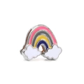 Rainbow cloud charm bead for 10mm mesh strap bracelets in colorful enamel finish - Silver Rainbow Cloud