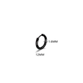 Classic 12mm black titanium steel hoop earring with 1.6mm thickness and sleek finish - 1.6*12mm Black (Single)