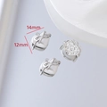 Dettaglio di ciondoli a cuore e fiocco argento con dimensioni di 14mm per 12mm - 1# Scatola con Fiocco a Cuore