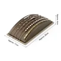 Brown leather jewelry display stand with gold frame base for bracelets, 11x20x4cm size - Arc-shaped Chain Base (Coffee)
