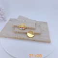 Gold plated devil eye shell charms with cubic zirconia inlay for jewelry making - Round Sun Evil Eye