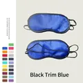 Polyester sleep eye mask in blue with black piping and dual elastic straps - Blue with Black Border
