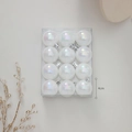 Set of 12 pearl white 4cm Christmas tree ornaments with iridescent finish in a box - Iridescent Pearl White 4cm 12pcs
