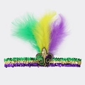 Mardi Gras pailletten veer hoofdband carnaval feest haaraccessoires feestelijke headwear - Mardi Gras - Goud Groen Paarse Hoofdband