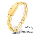 Bracciale da uomo in acciaio inossidabile dorato, maglia grossa, 210mm x 11mm - 210mm*11mm / Stile Oro Lucido (KB206318-ZCG)