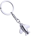 Silver metal J-20 fighter jet airplane keychain with ring and chain in high polish - Propeller Biplane (Aircraft 3)