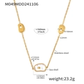 Long gold stainless steel layered necklace featuring natural white sea shell pendant detail - Gold White Shell Sweater Chain / Gold