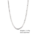 Dettaglio della collana a catena Figaro argento con misura 600x4mm e peso 11,07g - 600*4mm / Color Acciaio