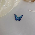 Vintage butterfly brooch with blue and green enamel wings and marquise gemstone - Blue - Enamel Rhinestone Gradient Butterfly Style