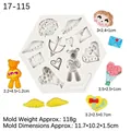 Silikonform Bär Herz Flügel für Cupcake-Topper und Fondant-Schokoladenherstellung - 1# Romantischer Engel & Herz / Grau
