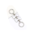 Silver chain accessory with double white enamel bows and round spring clasps - Silver Buckle + White Bow
