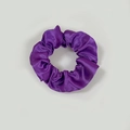 Elegant deep purple satin scrunchie with pleated texture for women hair styling - Satin 36 (Deep Purple)